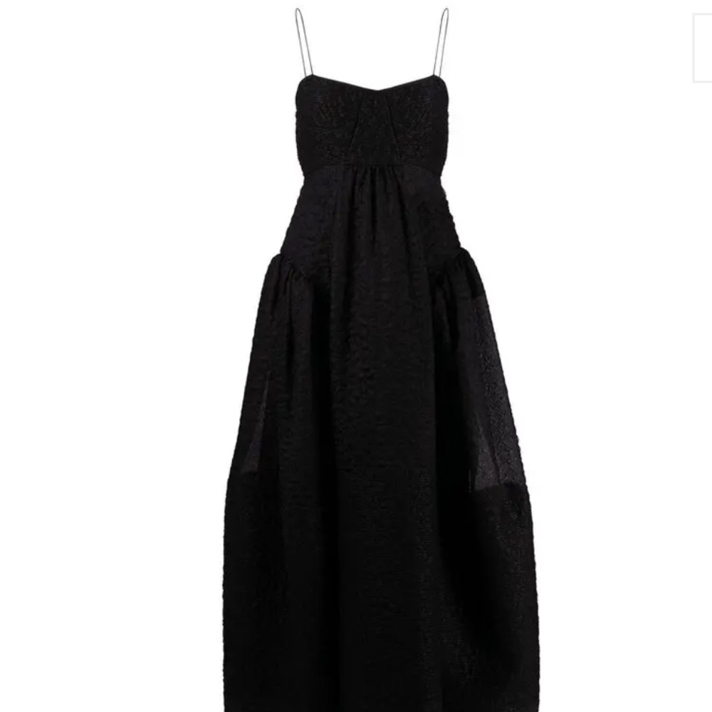 Cecilie Bahnsen - Louie Gathered Matelasse Silk Dress